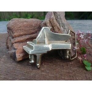 Vintage Brass Piano Belt Buckle By Baron Buckles